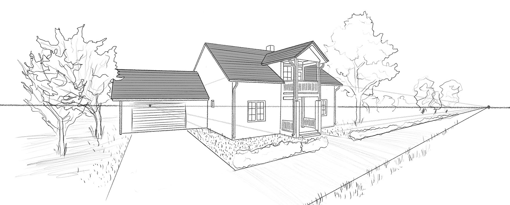 8 Step By Step Examples Of Two Point Perspective Drawing