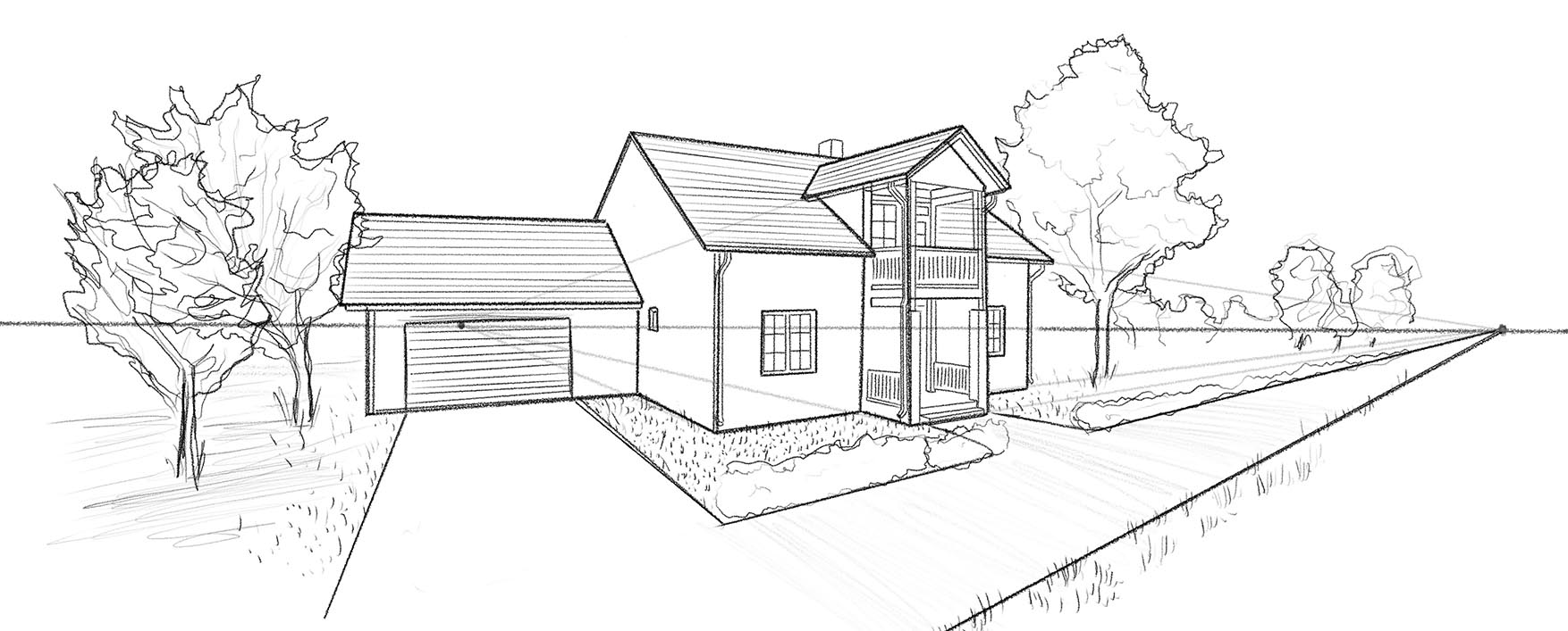 8 Step By Step Examples Of Two Point Perspective Drawing