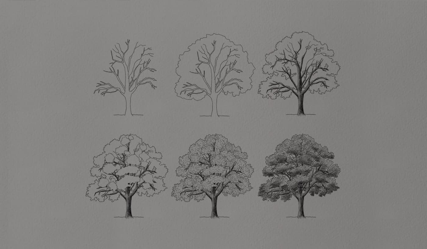 Pencil Drawing  Mountains And Tree Wallpaper Download  MobCup