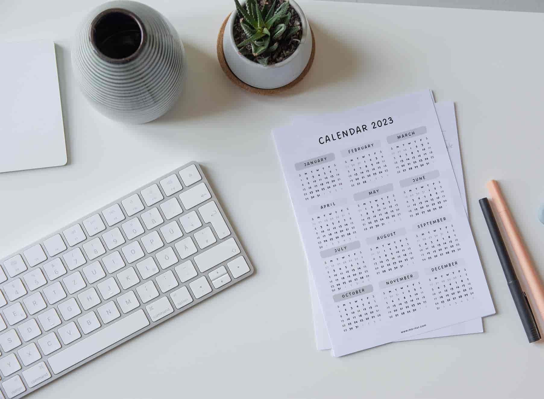 Printable 2023 Calendars productive desk